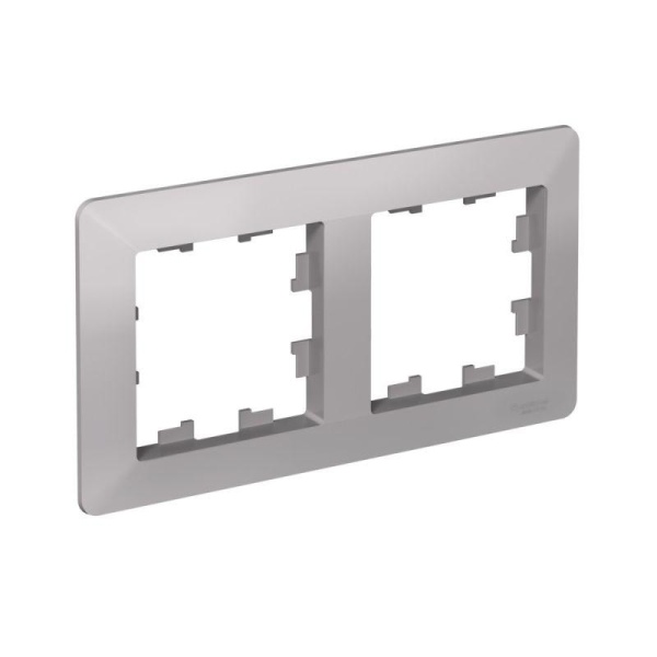 Рамка 2-м AtlasDesign Air алюм./дым. черн. SE ATN220302