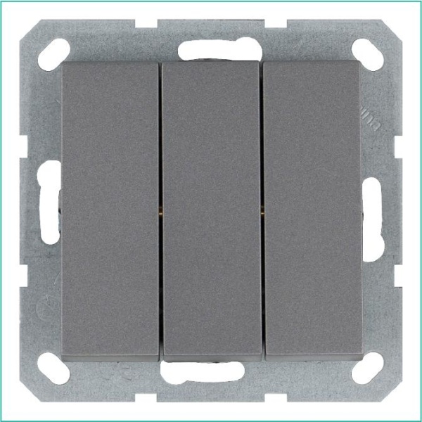 Выключатель 3-кл. 10А IP20 механизм алюм. Jasmart G3031S