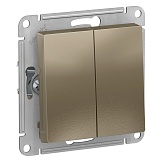 Systeme Electric AtlasDesign Шампань Переключатель 2-клавишный сх.6, 10АХ, механизм