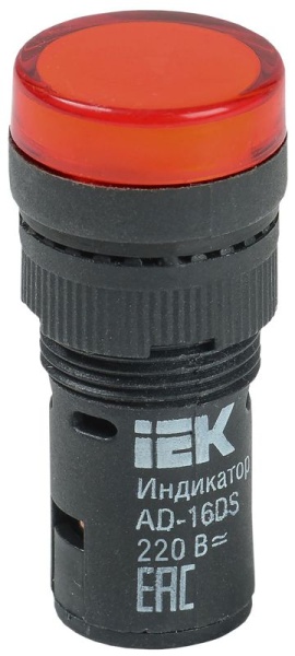 Лампа светосигнальная AD16DS d16мм 230В AC красн. KARAT IEK BLS10-ADDS-230-K04-16