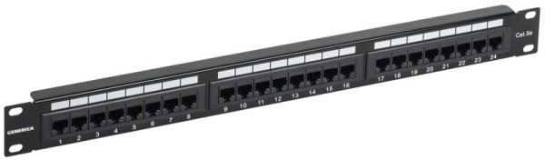 Патч-панель 1U кат.5E UTP 24 порта (Krone) GENERICA PP24-1UC5EU-K05-G