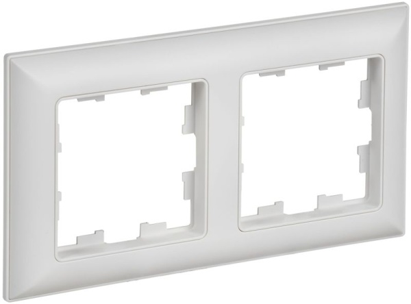 Рамка 2-м BRITE РУ-2-БрАБ арктич. бел./бел. IEK BR-M22-12-K91