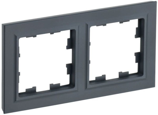 Рамка 2-м BRITE РУ-2-БрГ графит IEK BR-M22-K53