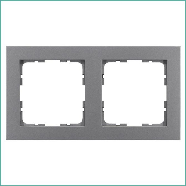 Рамка 2-м G-Classic алюм. Jasmart G1002S