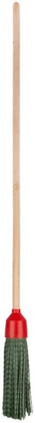 Метла круглая №10 120х260х1360мм с деревянным черенком пластик. черн. КУРС 68072