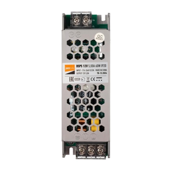 Блок питания для светодиодной ленты 60Вт 5А 12В IP20 BSPS метал. JazzWay 3329327A
