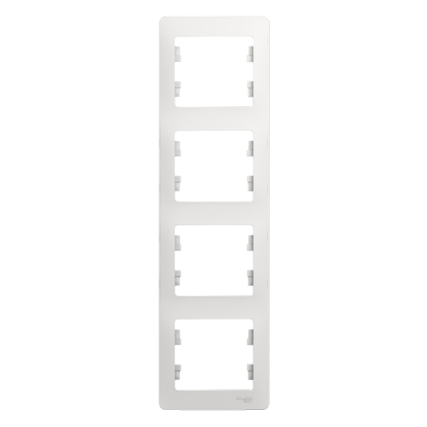 Рамка 4-м Glossa вертикал. бел. SE GSL000108