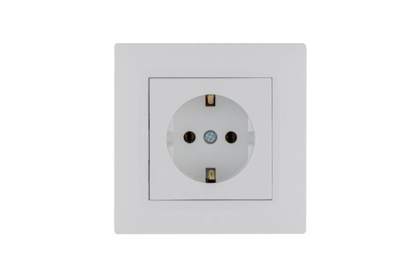 Розетка 1-м Karea RIZZ с заземл. бел. Makel 88001028