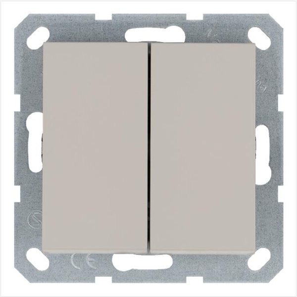 Переключатель перекрестный 2-кл. 10А IP20 механизм тауп Jasmart G3014T