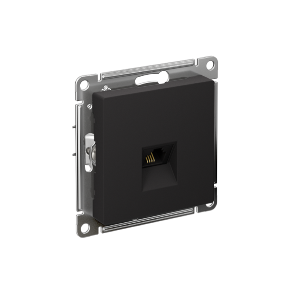 Розетка телефонная 1-м СП AtlasDesign RJ11 механизм карбон SE ATN001081