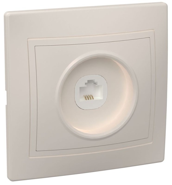 Розетка телефонная 1-м СП Кварта РТ10-ККм IP20 крем. GENERICA ETK10-K33-DM