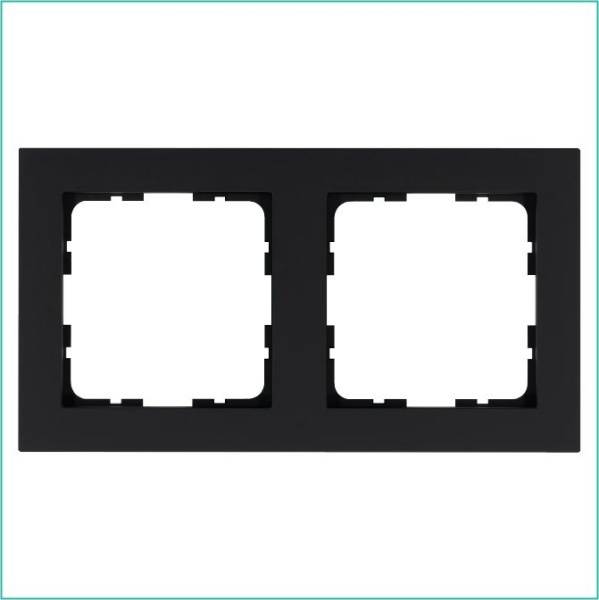 Рамка 2-м G-Classic черн. матов. soft touch Jasmart G1002PB
