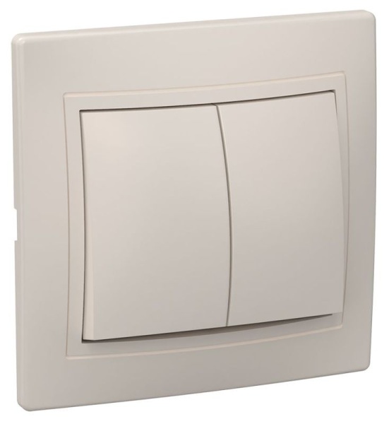Выключатель 2-кл. СП Кварта 10А IP20 ВС10-2-0-ККм крем. GENERICA EVK20-K33-10-DM