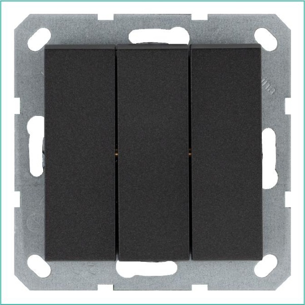 Выключатель 3-кл. 10А IP20 механизм антрацит Jasmart G3031B