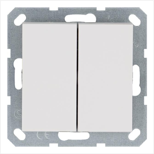 Переключатель перекрестный 2-кл. 10А IP20 механизм бел. глянцевый Jasmart G3014W