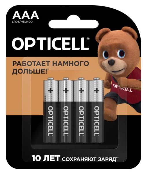 Элемент питания алкалиновый AAA/LR03 (блист. 4шт) Basic Opticell 5051002/6051002
