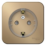 Systeme Electric Blanca наруж Титан Розетка с/з со шторками, (компакт) 16А, 250В изолир. пластина