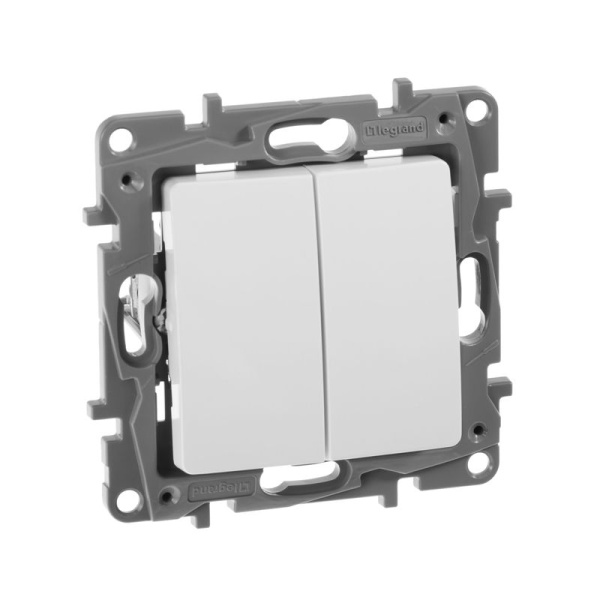 Выключатель 2-кл. СП Etika 10А IP20 250В 10AX безвинтов. зажимы механизм бел. IEK 672202