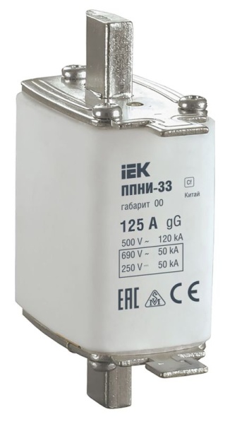 Вставка плавкая ППНИ-33 125А габарит 00 IEK DPP10-125