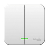 Systeme Electric Blanca наруж Бел Выключатель 2-клавишный 6А, 250B, монтажная пластина