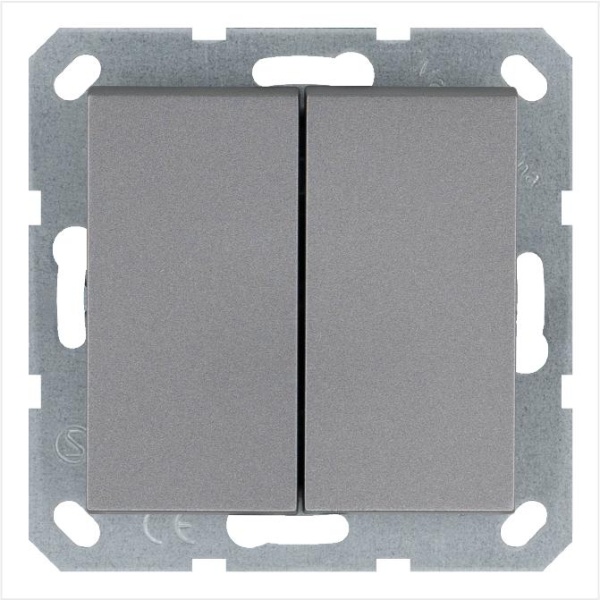 Переключатель перекрестный 2-кл. 10А IP20 механизм алюм. Jasmart G3014S