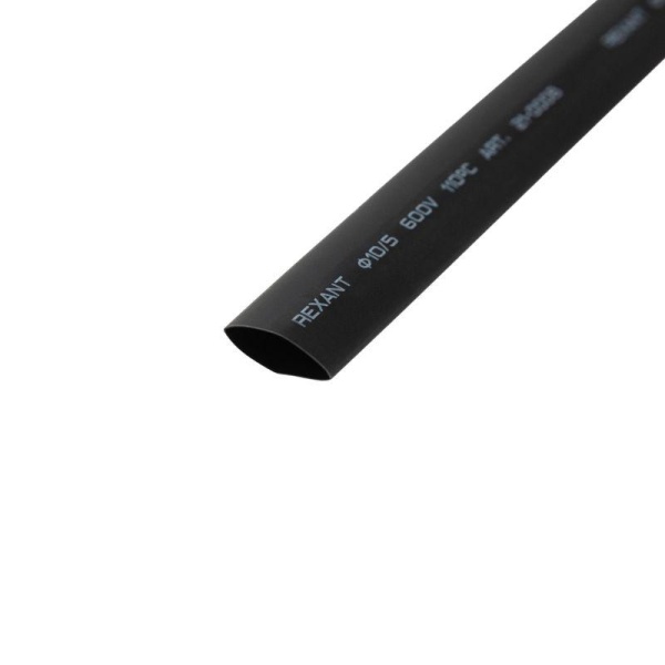 Трубка термоусадочная 10.0/5.0 1м черн. Rexant 21-0008