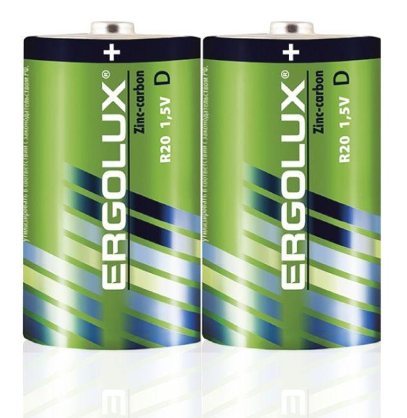 Элемент питания солевой D/R20 1.5В SR2 (уп.2шт) Ergolux 12442