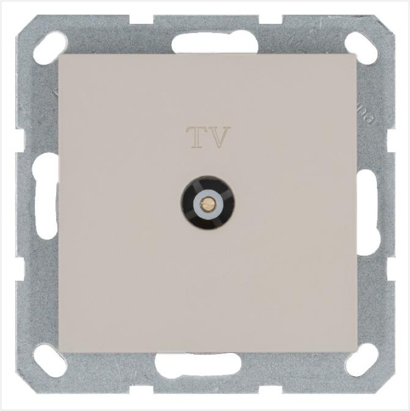 Розетка телевизионная оконечная TV Ф9.5мм механизм тауп Jasmart G6001T