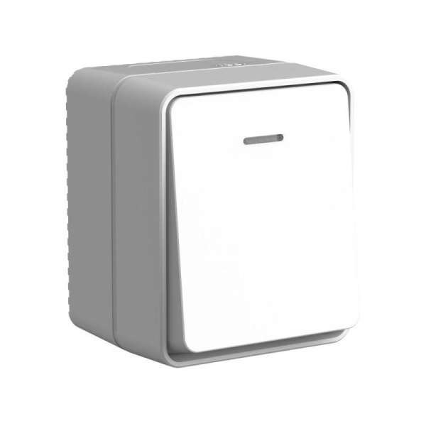 Выключатель 1-кл. ОП AtlasDesign PROFI IP54 10АX с подсветкой сер. SE ATN543013