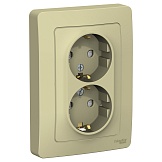 Systeme Electric Blanca внутр Беж Розетка 2-ая с/з со шторками, 16А, 250В