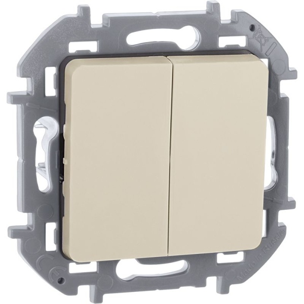 Выключатель 2-кл. Inspiria 10А IP20 250В 10AX механизм сл. кость IEK 673621