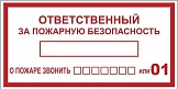 Наклейка "Ответственный за пожарную безопасность" B03 100х200мм PROxima EKF an-4-05