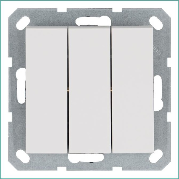 Выключатель 3-кл. 10А IP20 механизм бел. глянцевый Jasmart G3031W