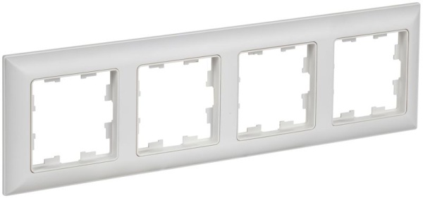 Рамка 4-м BRITE РУ-4-БрАБ арктич. бел./бел. IEK BR-M42-12-K91