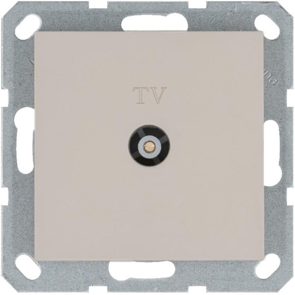 Розетка телевизионная проходная TV Ф9.5мм механизм тауп Jasmart G6002T