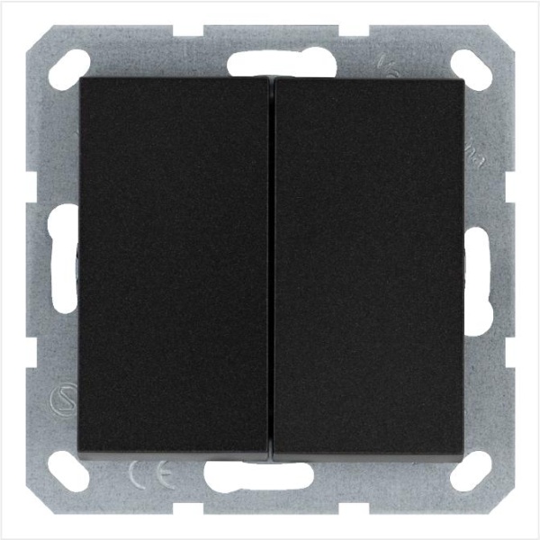 Переключатель перекрестный 2-кл. 10А IP20 механизм антрацит Jasmart G3014B