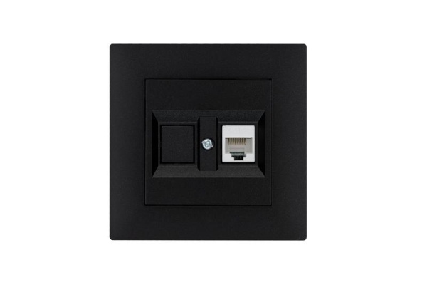 Розетка компьютерная CAT 5+гнездо Karea RIZZ STAR чер. Makel 88054035