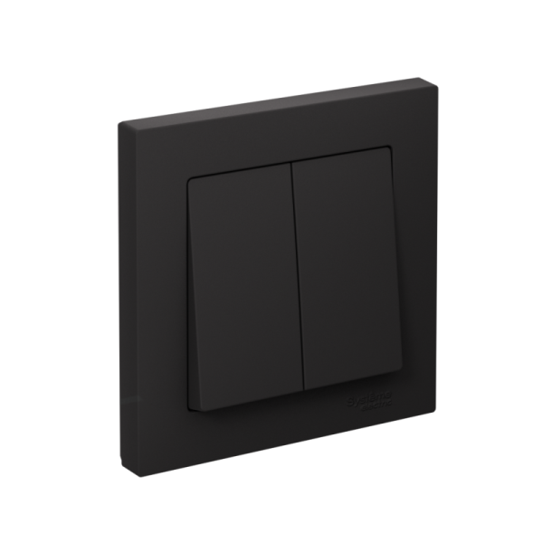 Выключатель 2-кл. СП AtlasDesign 10А IP20 (сх. 5) 10AX в сборе карбон SE ATN001052