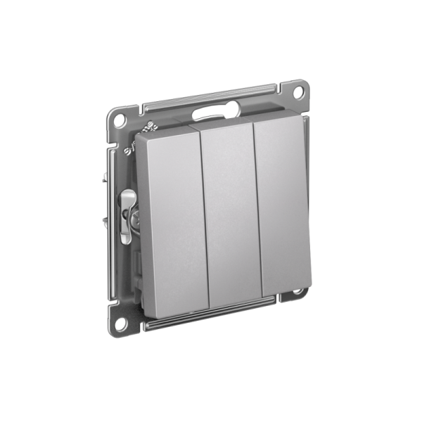 Выключатель 3-кл. СП AtlasDesign 10А IP20 (сх. 1+1+1) 10AX механизм алюм. SE ATN000331