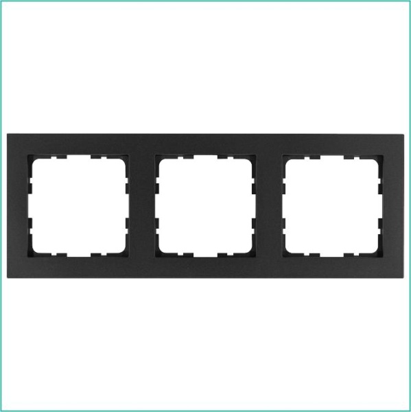 Рамка 3-м G-Classic антрацит Jasmart G1003B