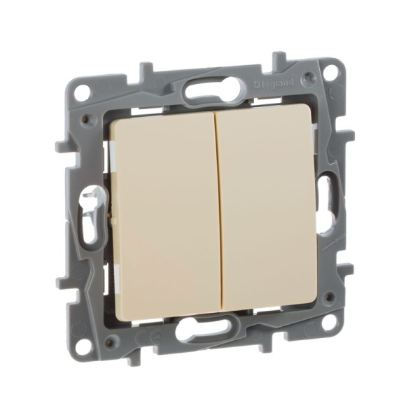 Переключатель 2-кл. СП Etika Plus 10А IP20 250В 10AX безвинтов. зажимы механизм сл. кость IEK 672312