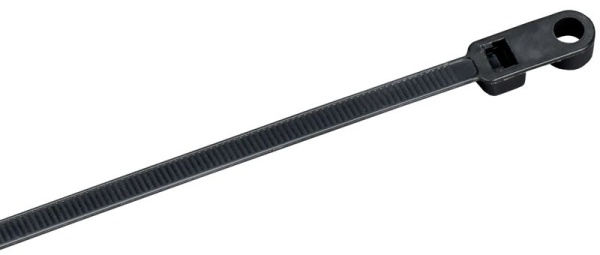 Хомут 4.8х200мм P6.6 с винтовым креплением черн. (уп.100шт) IEK UHH12-D048-200-100-K02