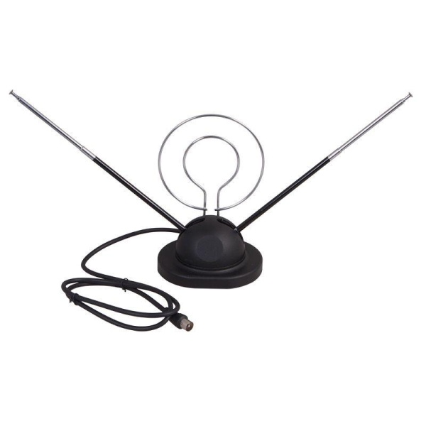 Антенна ТВ комнатная RX-105 телескопич. на подставке с кольцом VHF; UHF 47-860 MHz REXANT 34-0105