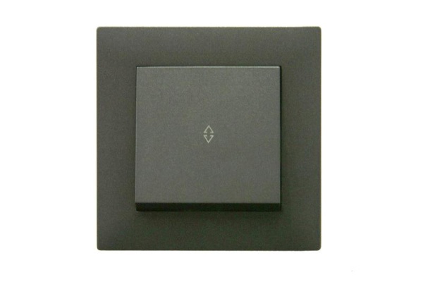 Выключатель проходной 1-клав. Karea RIZZ STAR дым. металлик Makel 88050005