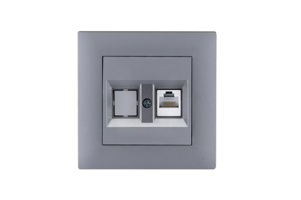 Розетка компьютерная CAT 5+гнездо KareaRIZZ STAR сер. Makel 88065035