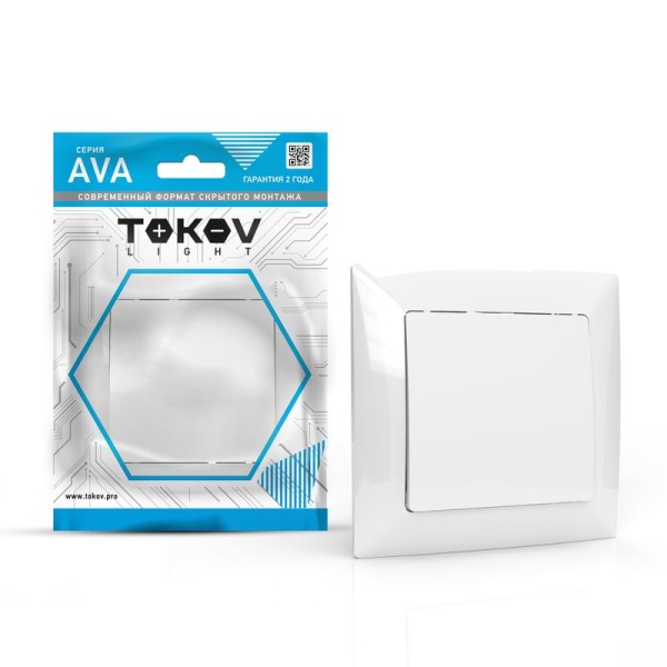 Выключатель 1-кл. СП AVA 10А IP20 в сборе бел. TOKOV ELECTRIC TKL-AV-V1F-C01