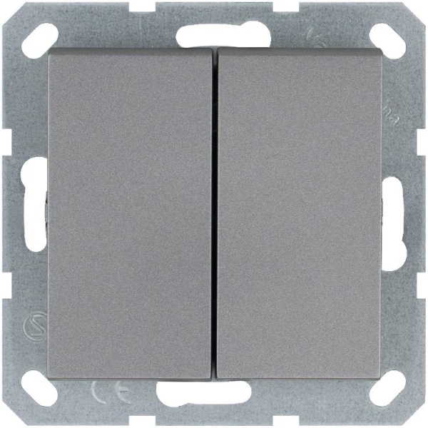 Выключатель 2-кл. 10А IP20 механизм алюм. Jasmart G3023S