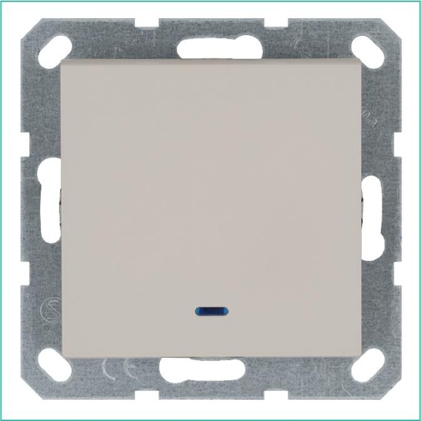 Выключатель 1-кл. 10А IP20 с подсветкой механизм тауп Jasmart G3011NT