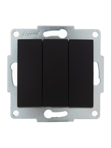 Выключатель 3-кл. 1п СП Karina 10А IP20 механизм черн. бархат LEZARD 707-4288-109