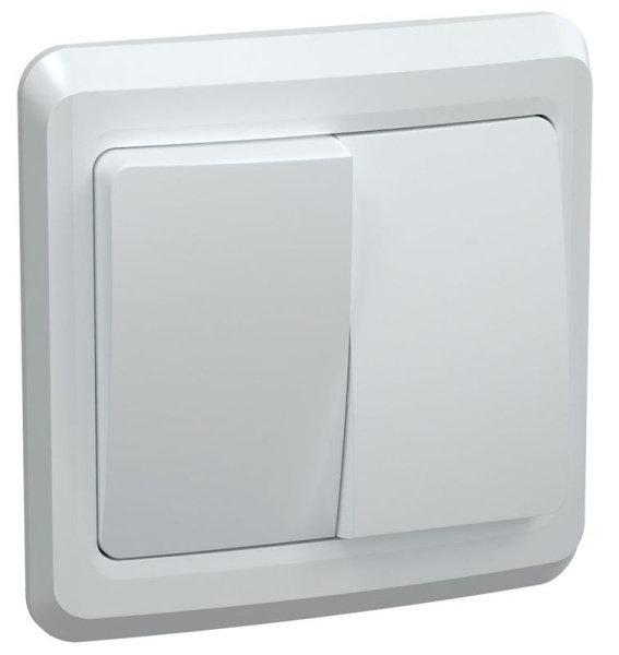 Выключатель 2-кл. СП Вега 10А IP20 ВС10-2-0-ВБ бел. GENERICA EVV20-K01-10-DM